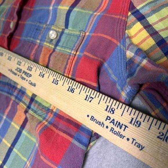 LRL Lauren Jeans Co. Flannel Womens Medium Plaid Fall Layers Colorful Capsule - Picture 4 of 5